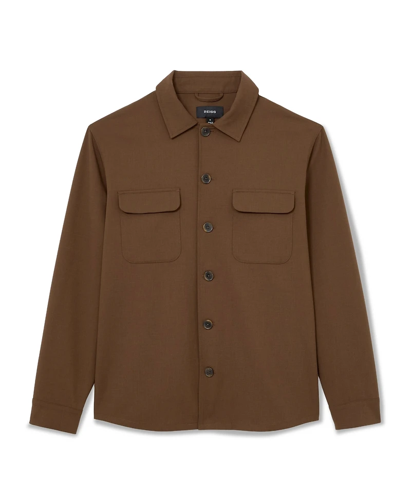 Reiss Men's Peshi Flap-Pocket Overshirt