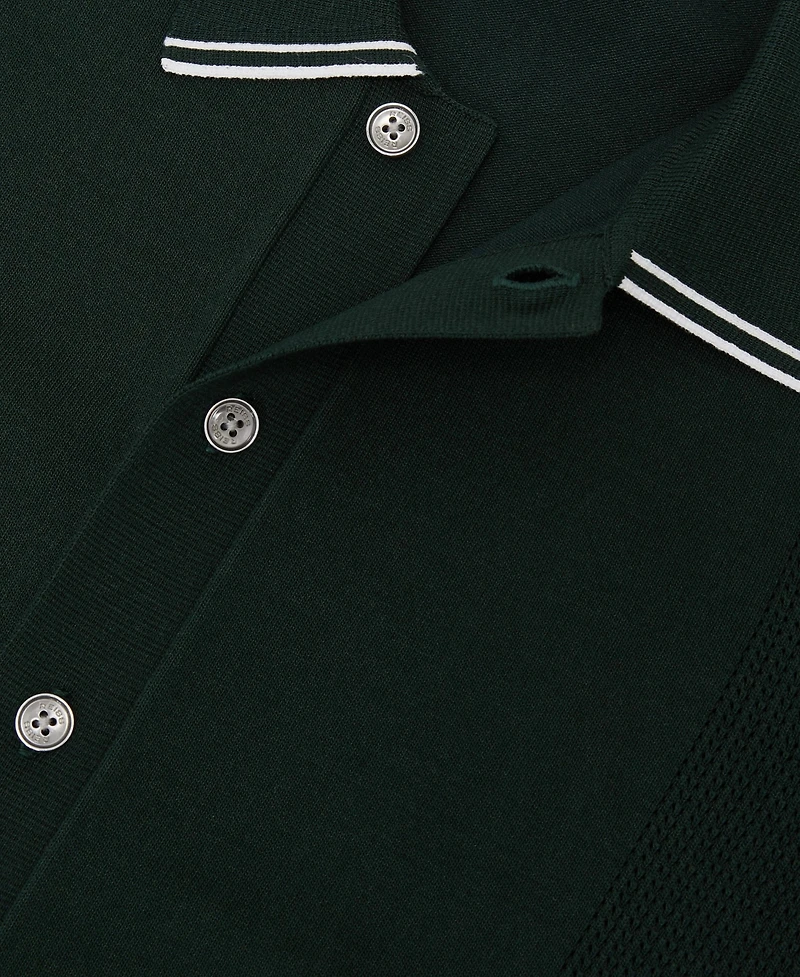 Reiss Men's Farley Slim-Fit Colour-Block Polo Collar Shirt