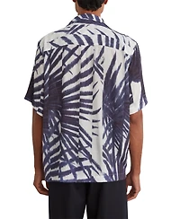 Reiss Men's Shindora Plisse Cuban-Collar Short-Sleeve Shirt
