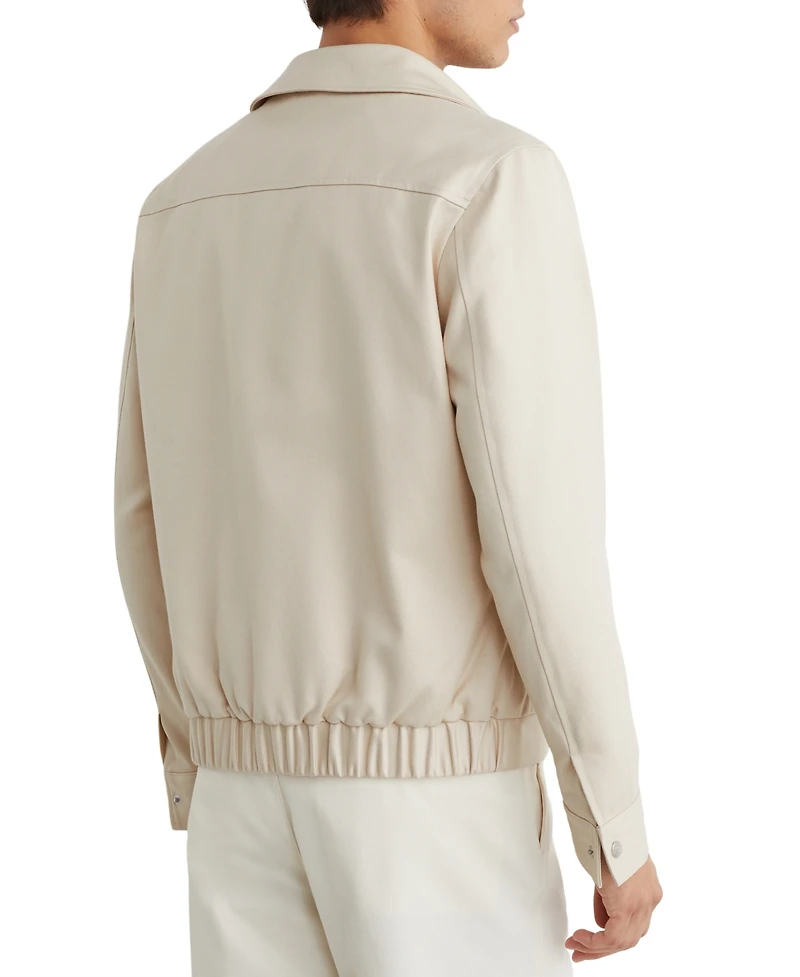 Reiss Men's Americas Lyocell-Cotton Twill Regular-Fit Bomber Jacket