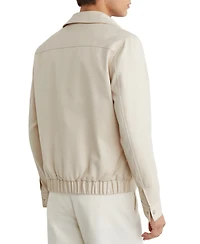 Reiss Men's Americas Lyocell-Cotton Twill Regular-Fit Bomber Jacket