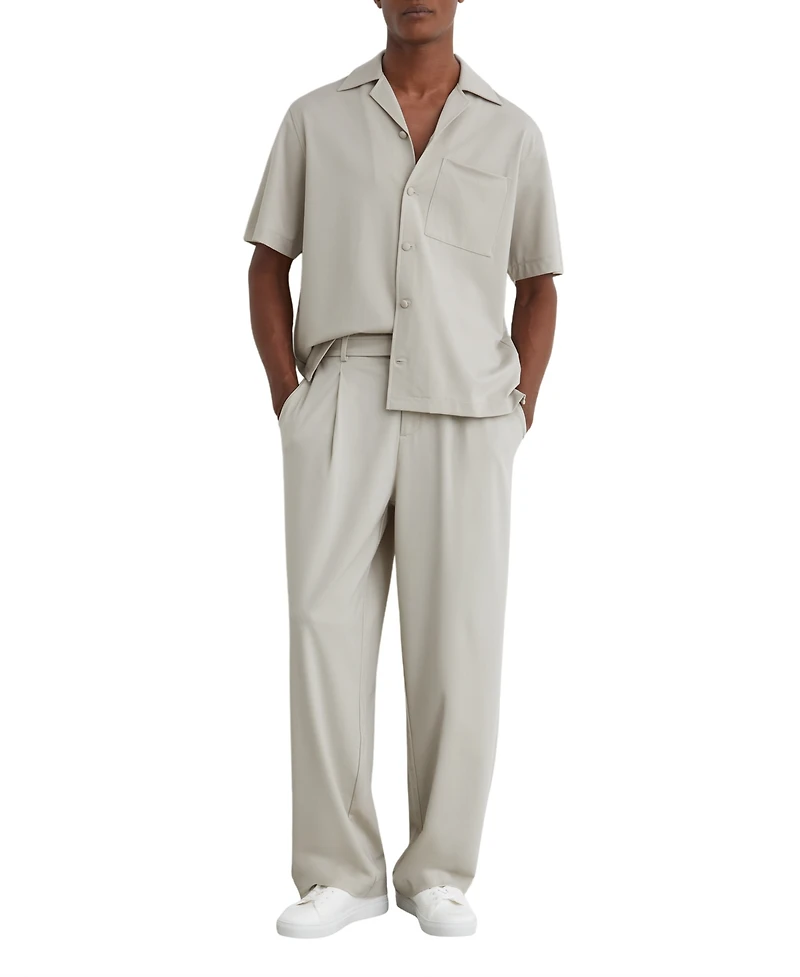Reiss Men's Russo Stretch Cuban-Collar Short-Sleeve Shirt