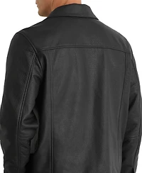 Reiss Men's Ortega Regular-Fit Zip-Through Leather Jacket