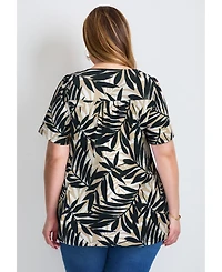 Avenue Women's Plus Smocked Squareneck Top