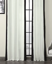 Half Price Drapes Fresh Popcorn & Black Bordered Grommet Vertical Printed Cotton Curtain