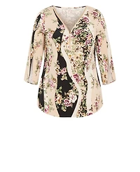 Avenue Women's Plus Leona Zip Top