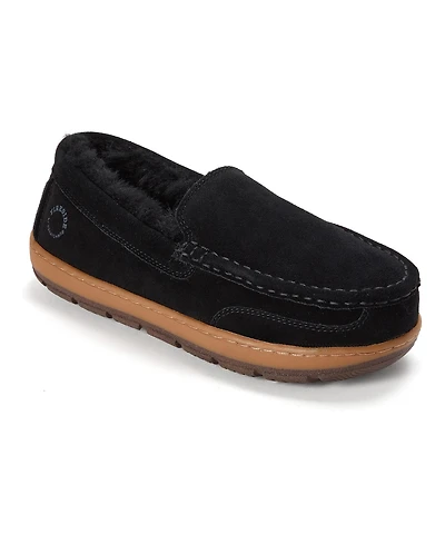 Dearfoams Fireside by Melbourne Rugged Loafer Water-Resistant Genuine Suede Slippers