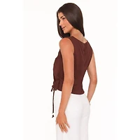 Petal and Pup Women's Heloise Boat-Neck Sleeveless Side-Tie Blouse