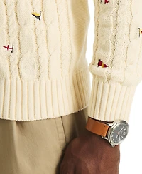 Nautica Men's Crewneck Cable Sweater