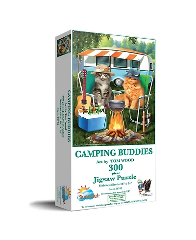 SunsOut Camping Buddies 300 Piece Interlocking Jigsaw Puzzle, Ages 15+
