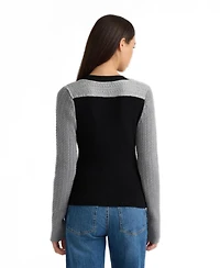 Nvlt Women's Color Block Cable Cardigan