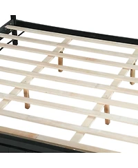 Streamdale Furniture King Wood Platform Bed Frame with Headboard- Easy Assembly