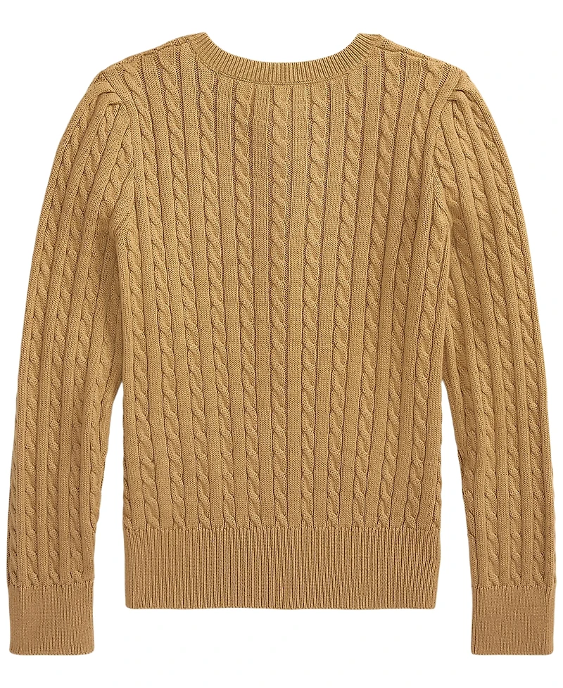 Polo Ralph Lauren Girls' 2T-6X Bear Mini-Cable Cotton Cardigan