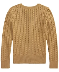 Polo Ralph Lauren Girls' 2T-6X Bear Mini-Cable Cotton Cardigan