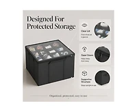 SpaceAid Shoe Organizer for Closet, 2 Pack Foldable Shoe Storage Bins with Adjustable Dividers, Holds 16-32 Pairs