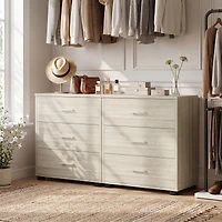 Aheaplus Set of 2 Wooden Dresser with 3-Drawers, Nightstand, Tv Stand