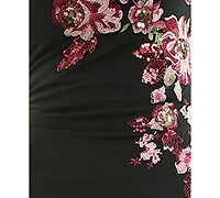 Katia Rae Juniors' Floral-Sequined Bodycon Prom Gown