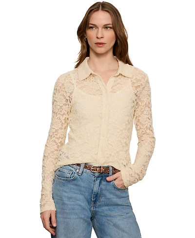 Sanctuary Women's Dreamer Long-Sleeve Lace Blouse