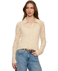 Sanctuary Women's Dreamer Long-Sleeve Lace Blouse