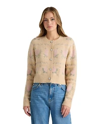 Nvlt Women's Cropped Floral-Print Cardigan