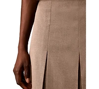 Calvin Klein Women's Side Zip Inverted Pleat High-Waisted Midi Skirt
