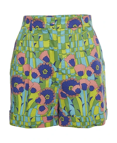 Pre-Owned Dolce & Gabbana Women's Floral Print Poplin Shorts