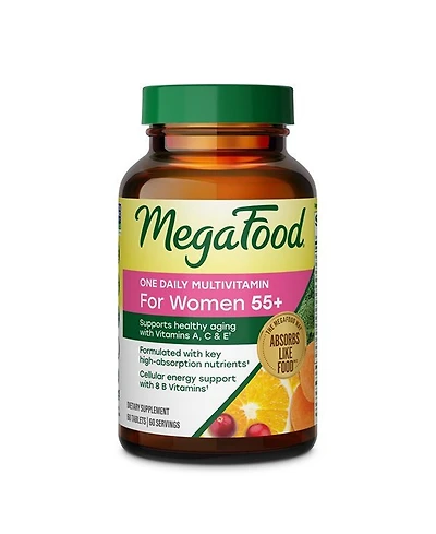 MegaFood One Daily Multivitamin for Women 55+ with Vitamin C, A, E and B Vitamins, Healthy Aging