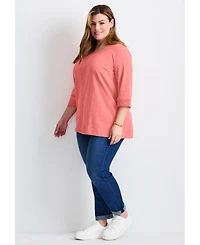 Avenue Women's Plus Crochet Trim Tunic