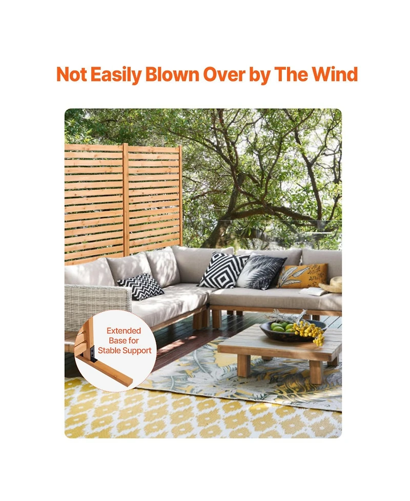 Vevor Wooden Privacy Screen 36" x 76" Freestanding Outdoor Privacy Screen for Patio