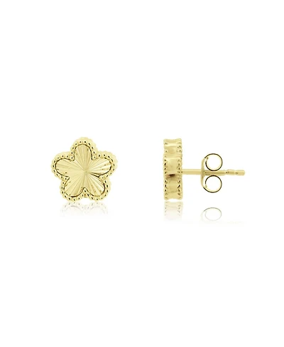 The Lovery Fluted Flower Stud Earrings 14K Gold Plated Sterling Silver