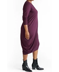 Universal Standard Plus Geneva Long-Sleeve V-Neck Midi Dress