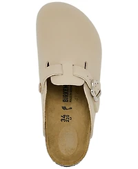 Birkenstock Little Kid's Boston Suede Leather Flower Buckle Clogs from Finish Line