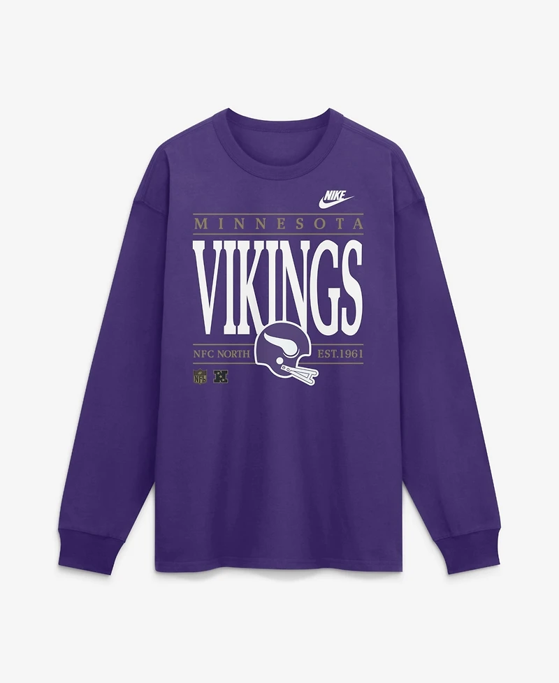 Nike Men's Minnesota Vikings Rewind Max90 Throwback-Graphic Long-Sleeve Crewneck T-Shirt