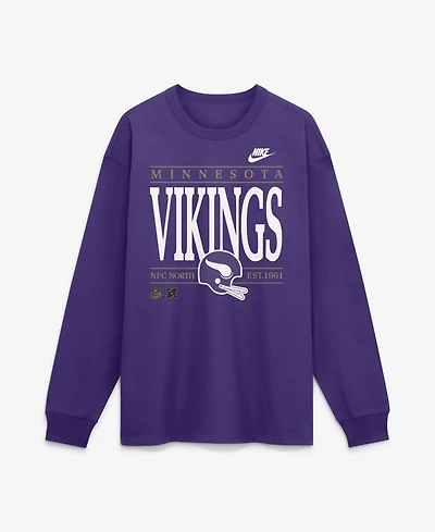 Nike Men's Minnesota Vikings Rewind Max90 Throwback-Graphic Long-Sleeve Crewneck T-Shirt