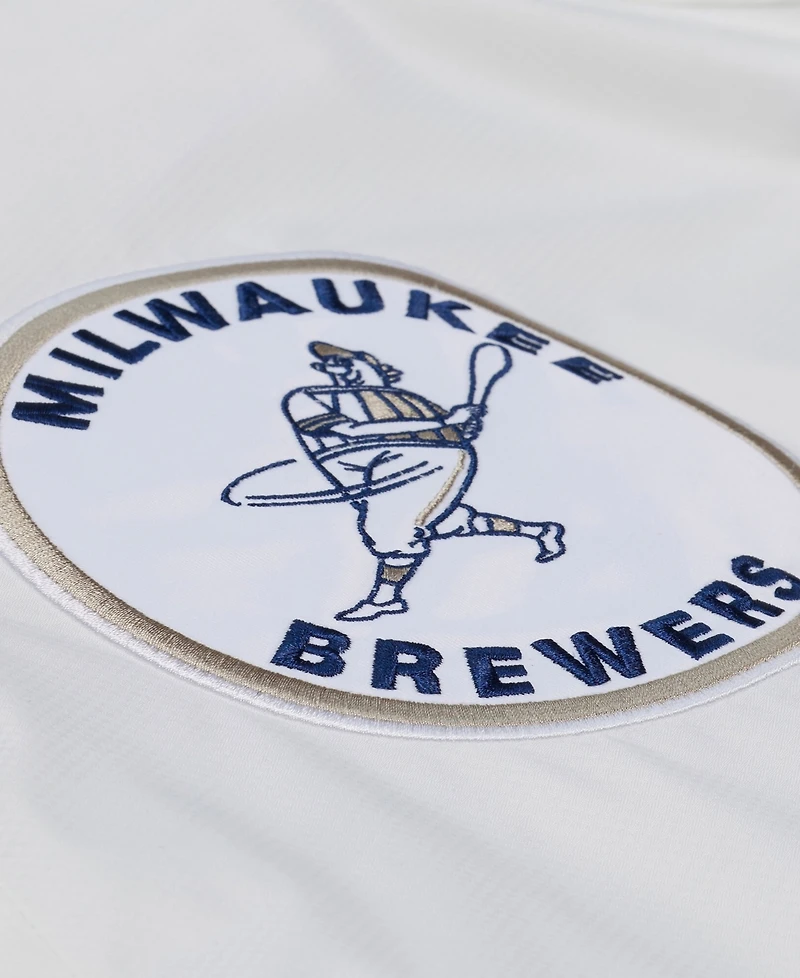 Mitchell & Ness Men's Milwaukee Brewers Yacht Rock Hooded Full-Snap Windbreaker Jacket