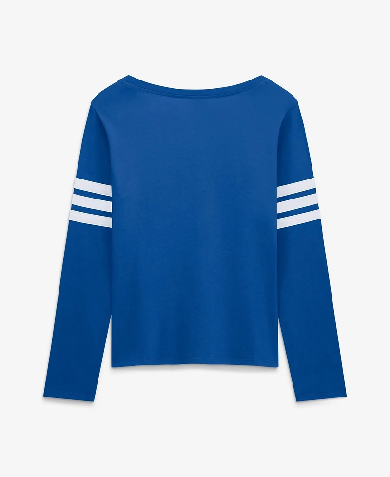 Fanatics Women's Indianapolis Colts Team First Coverage Scheme Lace-Up Cotton Long-Sleeve T-Shirt
