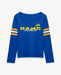 Fanatics Women's Los Angeles Rams Team First Coverage Scheme Lace-Up Long Sleeve T-Shirt