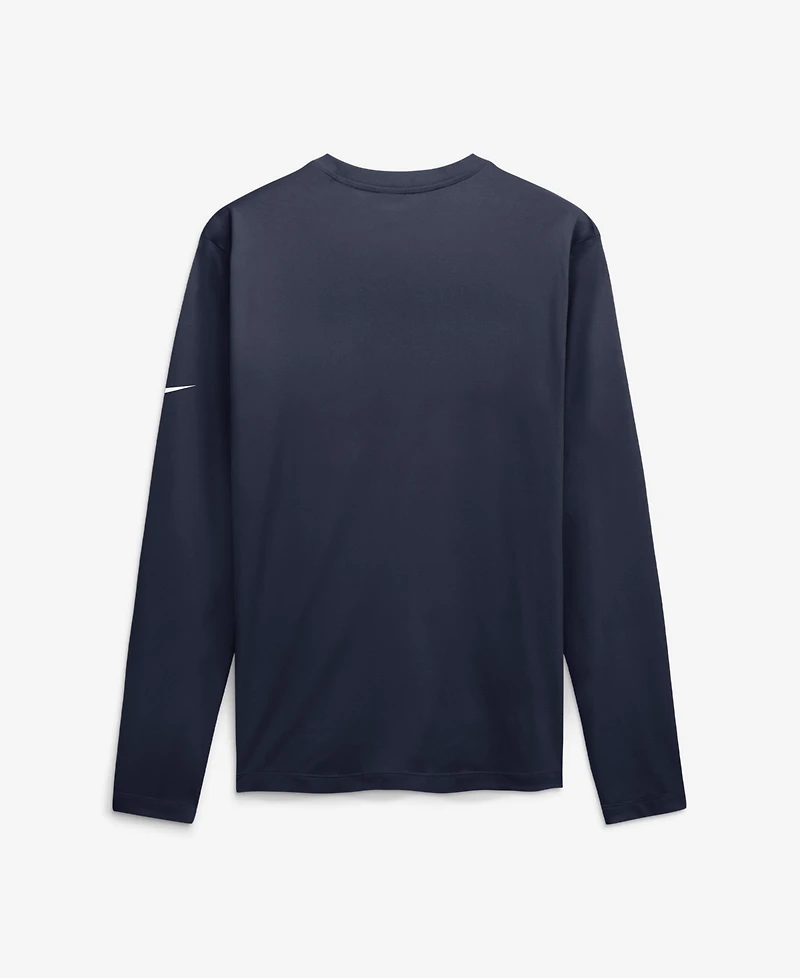 Nike Men's Dri-fit Legend Icon New England Patriots Long-Sleeve Crewneck T-Shirt