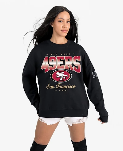 Gameday Couture Women's San Francisco 49ers Powerhouse Play Fleece Relaxed-Fit Long-Sleeve Crewneck Sweatshirt