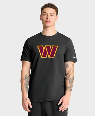 Nike Men's Washington Commanders Essential Logo Screen Print Graphics Standard Fit T-Shirt