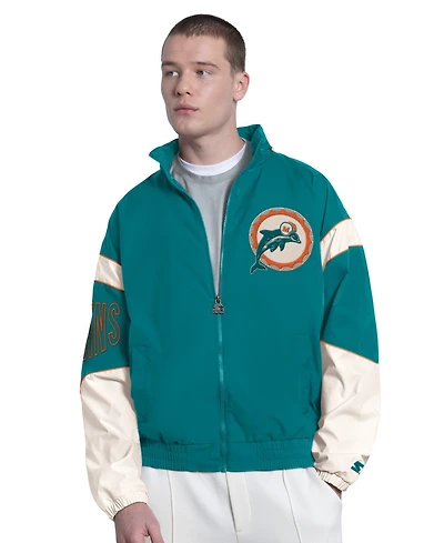 Starter Men's Miami Dolphins The Gust Full-Zip Water-Resistant Hoodie