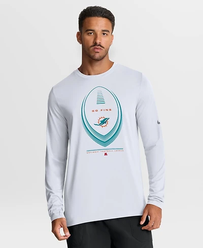 Nike Men's Miami Dolphins Legend Icon Crewneck Long-Sleeve T-Shirt