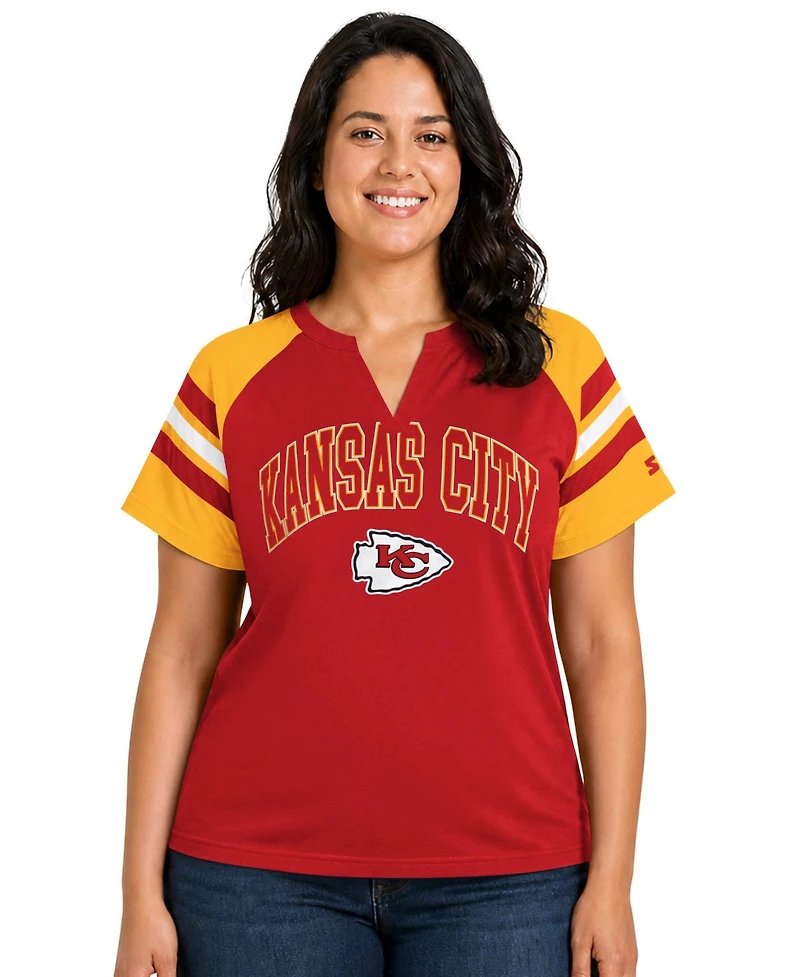 Starter Plus Kansas City Chiefs Game On Raglan-Sleeve T-Shirt