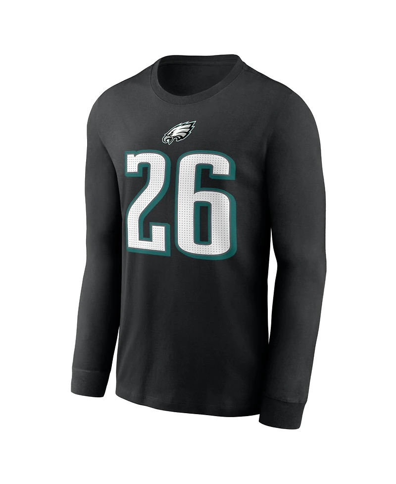 Nike Men's Philadelphia Eagles Saquon Barkley Name & Number Long Sleeve T-Shirt