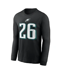 Nike Men's Philadelphia Eagles Saquon Barkley Name & Number Long Sleeve T-Shirt