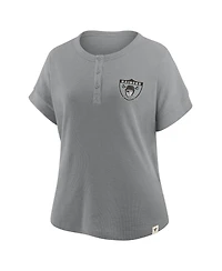Fanatics Women's Las Vegas Raiders Hometown Premium Oversized Short-Sleeve Henley Shirt