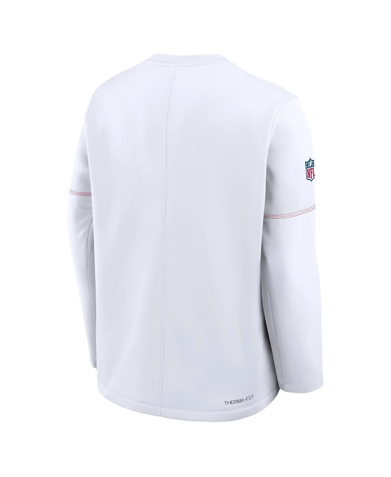 Nike Men's Kansas City Chiefs Sideline Coaches Long-Sleeve Pullover Crew Neck Sweatshirt
