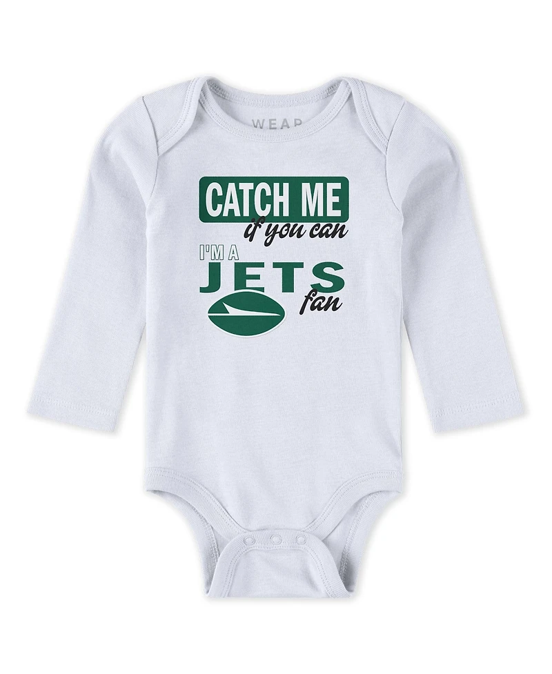 Wear by Erin Andrews Baby Boys and Girls 3-Piece New York Jets Turn Me Around Bodysuits Pants Set
