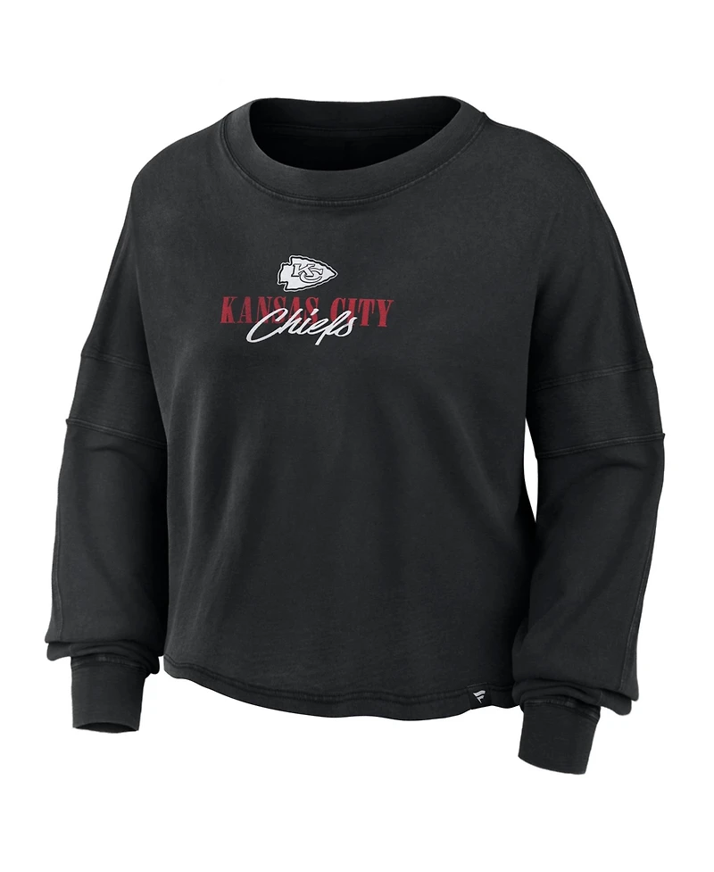 Fanatics Women's Kansas City Chiefs Chop Block Oversized-Boxy Long-Sleeve Top