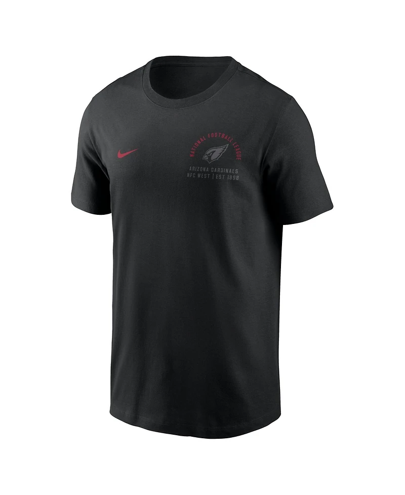 Nike Men's Arizona Cardinals Cotton Crewneck Screen-Print Graphics T-Shirt